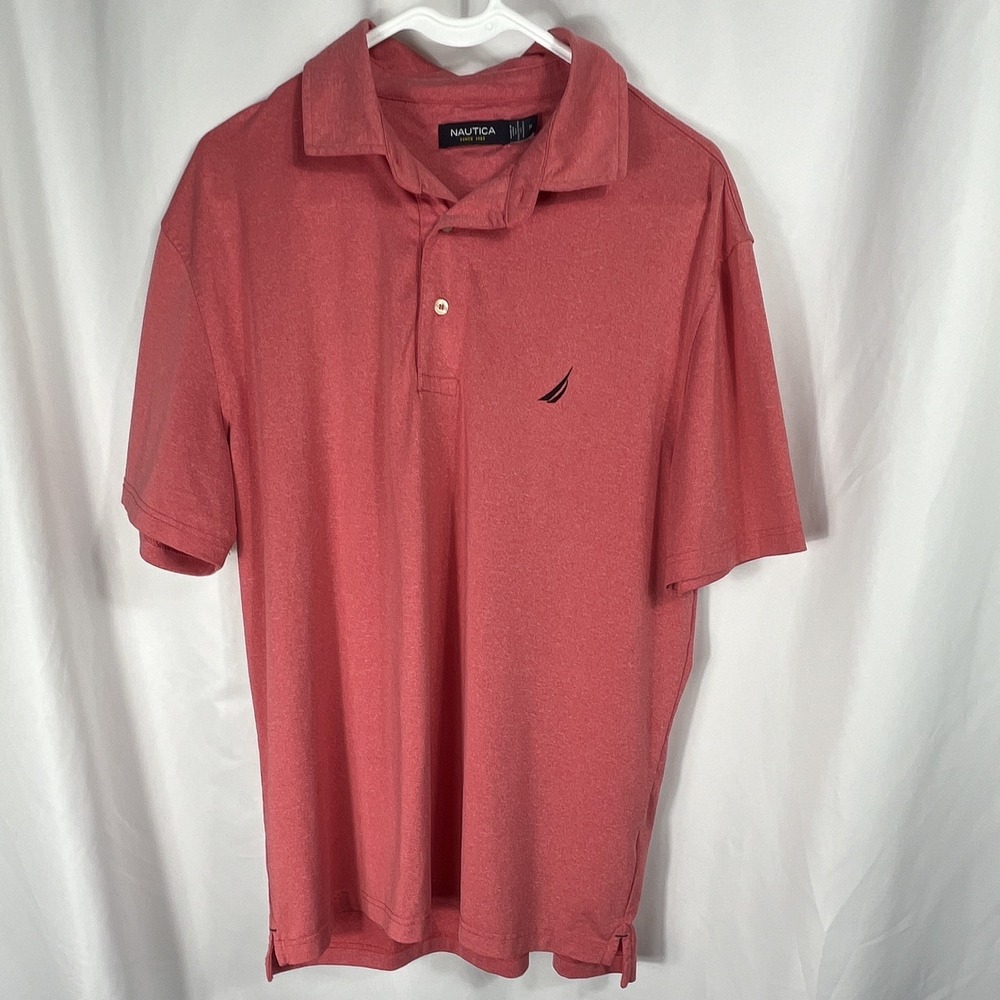 Nautica Polo Shirt Dusty Pink Short Sleeve Men's Size Medium Collared